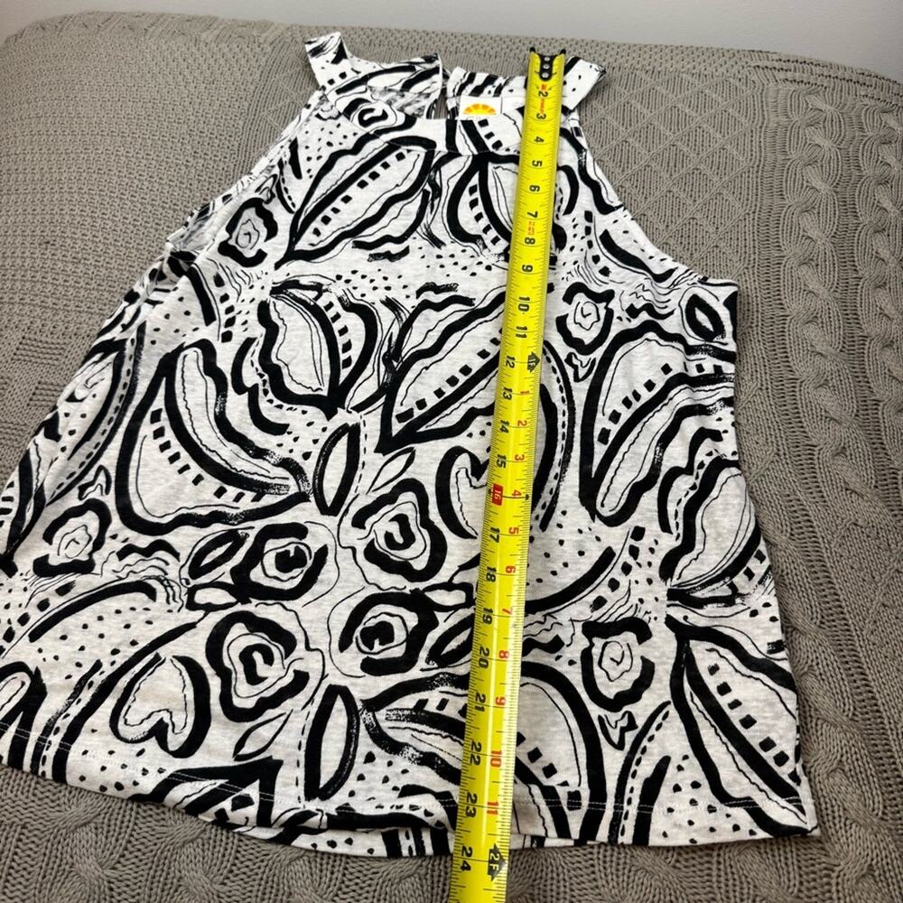C&C California Women’s Linen Abstract Black and White Women's Top ~ M - Picture 6 of 12